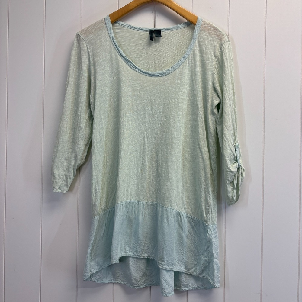 Anthropologie Left of Center Womens Boho Lagenlook Top Size M Scandi Lightweight